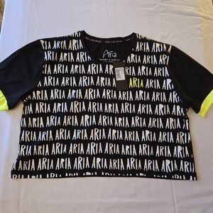 Aria Kids Tee with Black and Yellow Accents